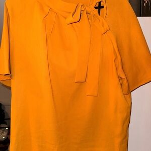 SHEIN Vibrant mustard yellow Top with Bow Accent